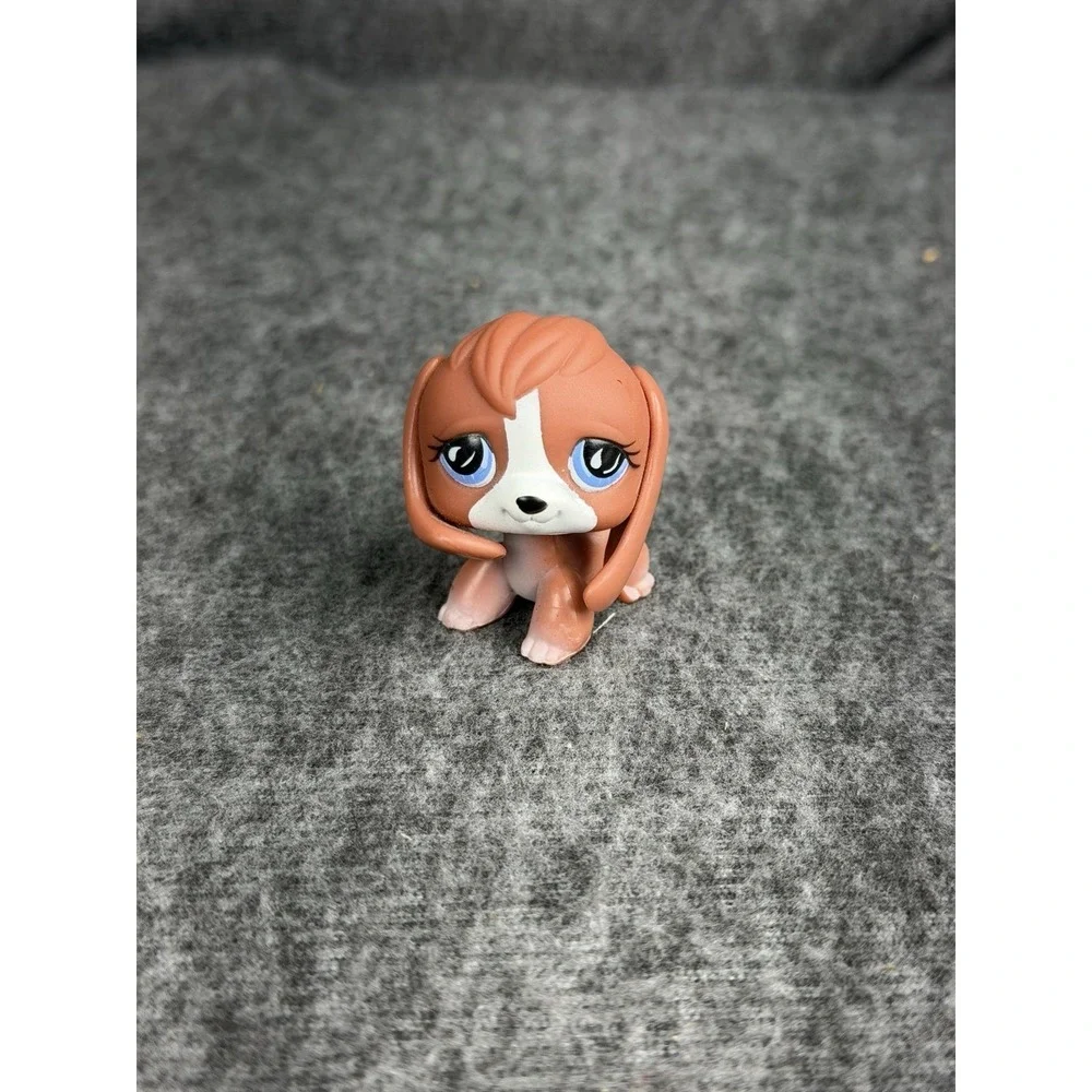 Hasbro Littlest Pet Shop‎ Brown Dog Beagle #567 Figure 2007 Blue Eyes LPS Toy